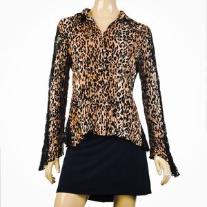 Violet & Claire - Sheer & Lace Top - Size L